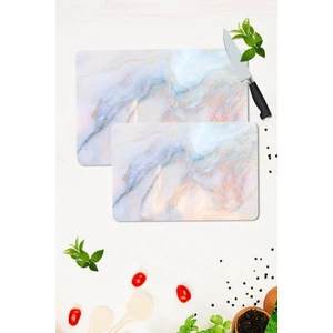 2'li Takım 30 x 40 cm ve 20 x 30 cm Ezgi Desenli Cam Kesim Tablası ve Ocak Koruma