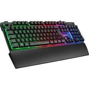 KB-RX77 Runner  USB Rainbow Aydınlatmalı Q Bilek Destekli  Klavye Siyah