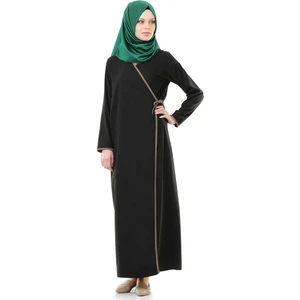 Pratik Yandan Bağlamalı Namaz Elbisesi Siyah