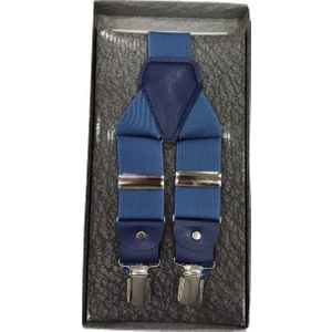 Elegante Cravatte Indigo Mavi Renginde Pantolon Askısı