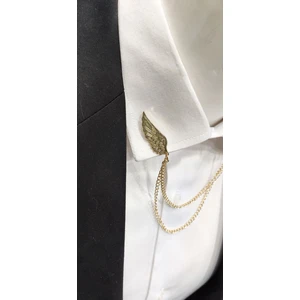Elegante Cravatte Kanat Figürlü Zincirli Gömlek Yaka Iğnesi
