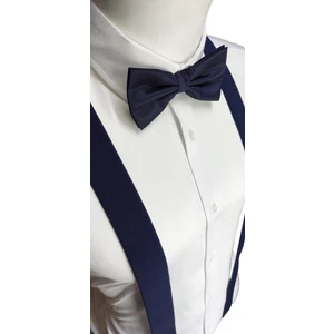 Elegante Cravatte Lacivert Renk Pantolon Askısı ve Papyon Seti