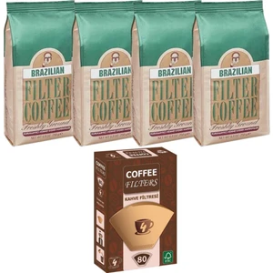 Kurukahveci Mehmet Efendi  Brazilian Filtre Kahve 250 GR(4 ) +Coffee Filters No: 4 80'li