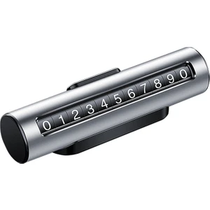 Araba Metal Rulo Yaratıcı Geçici Park Kartı Otopark Numarası Kartı-Gümüş  (Yurt Dışından)