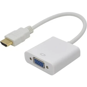 Net Dünya HDMI To VGA Kablo Çevirici Dönüştürücü Görüntü Altın Uçlu Full HD Beyaz