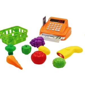 Turuncu Yazar Kasalı Market Seti