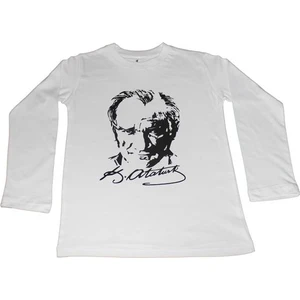 Kostüm Sarayı Atatürk Baskılı Tişört Uzun Kollu