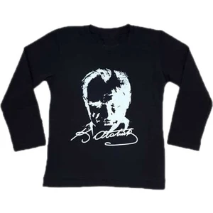 Kostüm Sarayı Atatürk Baskılı Tişört Uzun Kollu