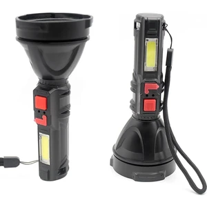 Gold Silver  GS-830 Micro USB Şarj Edilebilir Taşınabilir Cob LED El Feneri Su Geçirmez Fener Kamp Lambası
