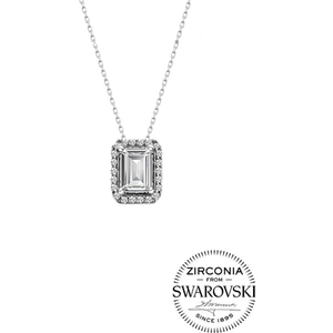Söğütlü Silver Gümüş Swarovski Baget Taşlı Pırlanta Modeli Kolye