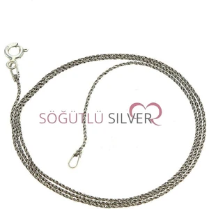 Söğütlü Silver Oksitli Burma Kolye Zinciri