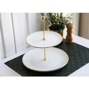 Katlı Tabak Beyaz Gold G2800