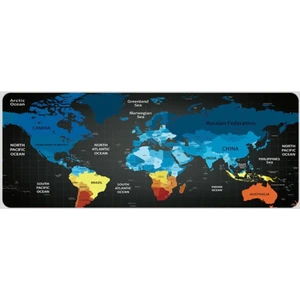 70X30 cm Dünya Haritası Desenli Kaydırmaz Taban Mouse Pad