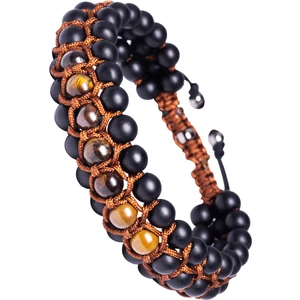 Tesbih Atölyesi Kahverengi Makrome Kaplan Gözü Bileklik