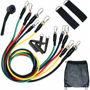 11 Parça Lateks Egzersiz Bandı Çekme Halatı Egzersiz Seti