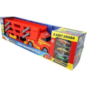 King Toys Kırmızı Arabalı Üç Katlı Tır