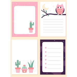 Kaktüs Figürlü Defter  Kitap Etiketi