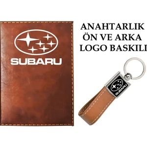 Promosyon Denizi Subaru  Logolu Taba Ruhsat Kabı ve Subaru Logolu Anahtarlık