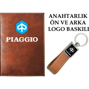 Promosyon Denizi Pıaggıo  Logolu Taba Ruhsat Kabı ve Pıaggıo Logolu Anahtarlık