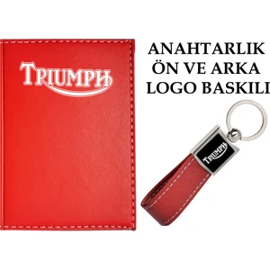 Promosyon Denizi  Kırmızı Ruhsat Kabı ve Anahtarlık