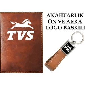 Promosyon Denizi Tvs  Logolu Taba Ruhsat Kabı ve Tvs Logolu Anahtarlık