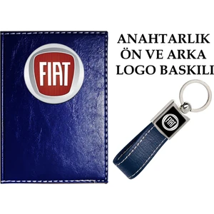 Promosyon Denizi  Fiat Logolu Lacivert Ruhsat Kabı ve Fiat Logolu Anahtarlık