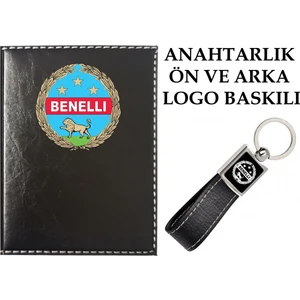 Promosyon Denizi  Benelli  Logolu Siyah Ruhsat Kabı ve Benelli Logolu Anahtarlık
