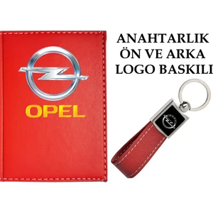 Promosyon Denizi  Opel  Logolu Kırmızı Ruhsat Kabı ve Opel Logolu Anahtarlık
