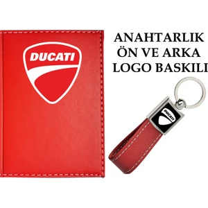 Promosyon Denizi  Ducatı Logolu Kırmızı Ruhsat Kabı ve Ducatı Logolu Anahtarlık