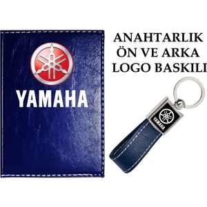 Promosyon Denizi  Yamaha  Logolu Lacivert Ruhsat Kabı ve Yamaha Logolu Anahtarlık