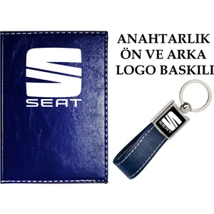 Promosyon Denizi  Seat  Logolu Lacivert Ruhsat Kabı ve Seat Logolu Anahtarlık