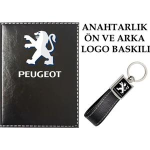 Promosyon Denizi  Peugeot Logolu Siyah Ruhsat Kabı ve Peugeot Logolu Anahtarlık