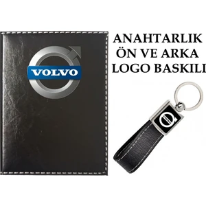 Promosyon Denizi  Volvo  Logolu Siyah Ruhsat Kabı ve Volvo Logolu Anahtarlık