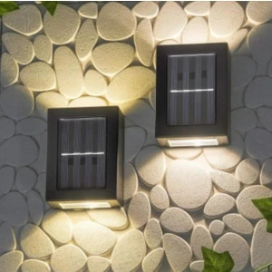1ADET Modern Solar Çift Taraflı Duvar Lamba Güneş Enerjili Aydınlatma Dekorasyon Aplik