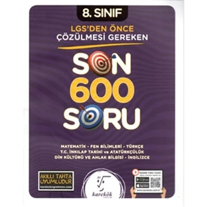 Karekök Yayıncılık 8. Sınıf LGS'den Önce Çözülmesi Gereken Son 600 Soru
