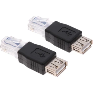 2x Ethernet Erkek Usb2.0 Kadın Adaptörü Fiş Soket Ağ Dönüştürücü  (Yurt Dışından)