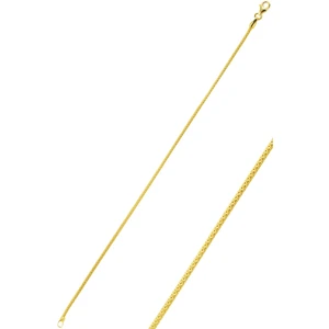 Söğütlü Silver Gümüş Altın Yaldızlı Zincir Bileklik 17+3 cm Uzatmalı Kadınlar İçin