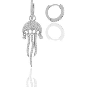 Söğütlü Silver Gümüş Zirkon Taşlı Deniz Anası Figürlü Tarz Küpe