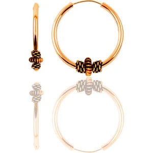 Söğütlü Silver Gümüş Rose 17 mm Işlemeli Halka Küpe
