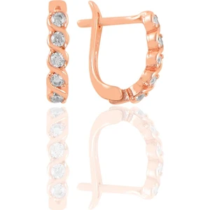 Söğütlü Silver Gümüş Rose Zirkon Taşlı Örgü Modeli J Küpe