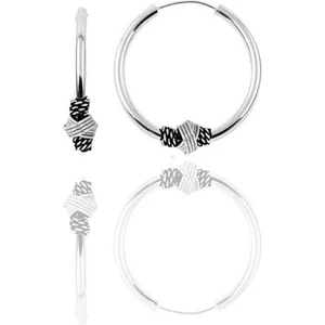 Söğütlü Silver Gümüş 12 mm Mini Işlemeli Halka Küpe