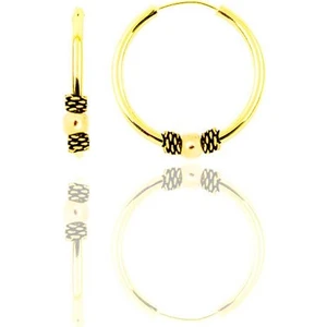 Söğütlü Silver Gümüş Altın Yaldızlı 12 mm Mini Toplu Halka Küpe