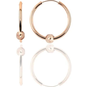 Söğütlü Silver Gümüş Rose 14 mm Sade Toplu Halka Küpe