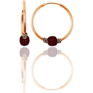 Söğütlü Silver Gümüş Rose 14 mm Mercan Renkli Halka Küpe