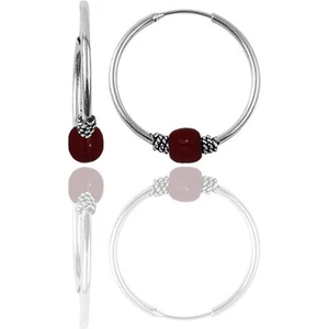 Söğütlü Silver Gümüş 12 mm Mini Mercan Renkli Halka Küpe