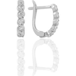 Söğütlü Silver Gümüş Zirkon Taşlı Örgü Modeli J Küpe