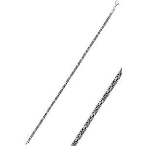 Söğütlü Silver Gümüş Kare Model Erkek Kral Zincir Bileklik