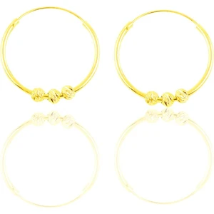 Söğütlü Silver Gümüş Altın Yaldızlı 18 mm Dorica Halka Küpe