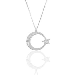 Söğütlü Silver 925 Ayar Gümüş Zirkon Taşlı Ay Yıldız Kolye – Zarif ve Şık Tasarımıyla Özel Hediye Seçeneği