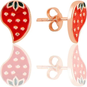 Söğütlü Silver Gümüş Rose Mineli Çilek Küpe